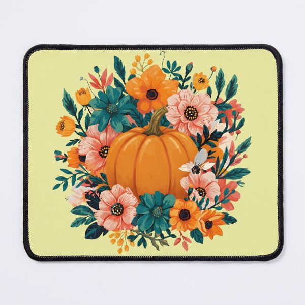 Item preview, Pumpkin with Colorful Flowers designed and sold by LinLuckStudio.