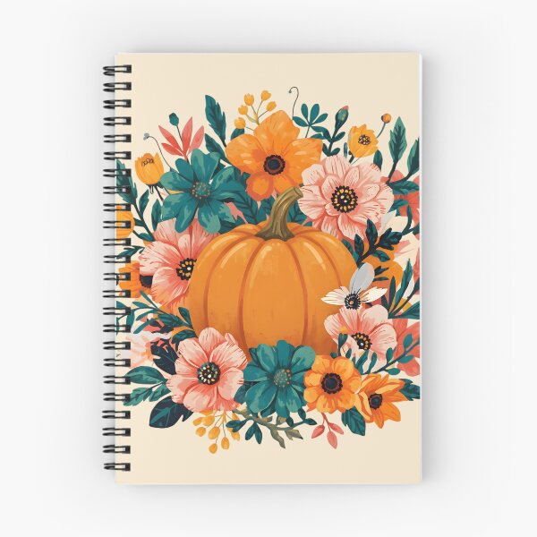 Item preview, Pumpkin with Colorful Flowers designed and sold by LinLuckStudio.