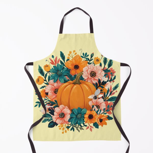 Item preview, Pumpkin with Colorful Flowers designed and sold by LinLuckStudio.