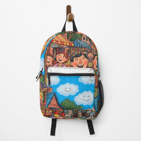 Item preview, Market Party – Colorful Naive Art designed and sold by arteopolis.