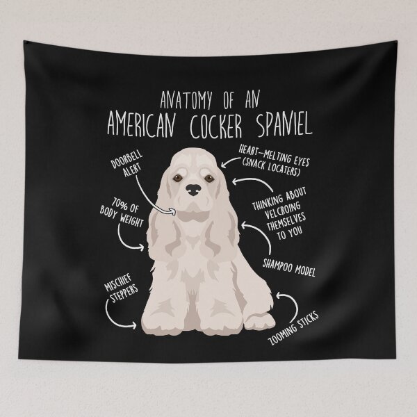 Item preview, Silver American Cocker Spaniel Dog Anatomy designed and sold by Clara Hollins.