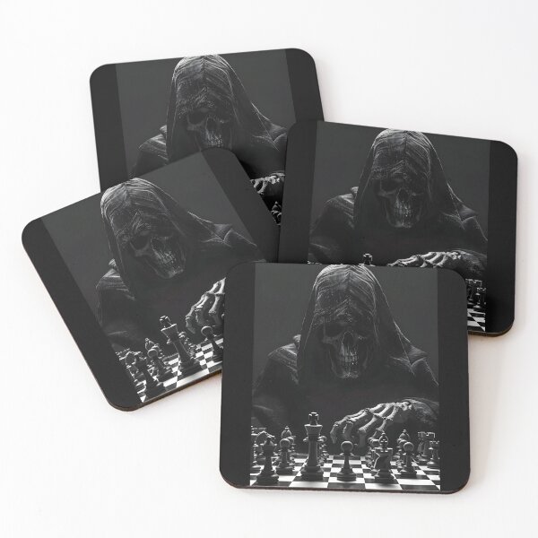 Item preview, Grim Reaper Playing Chess – Dark Gothic Horror Artwork designed and sold by kaleevfidonea.
