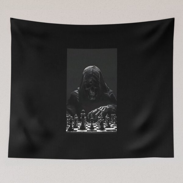 Item preview, Grim Reaper Playing Chess – Dark Gothic Horror Artwork designed and sold by kaleevfidonea.