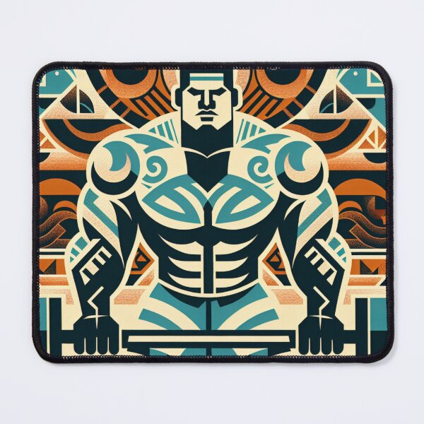 Item preview, Art Deco Tribal Power Bodybuilder Weightlifting Design designed and sold by UXVisionCraft28.