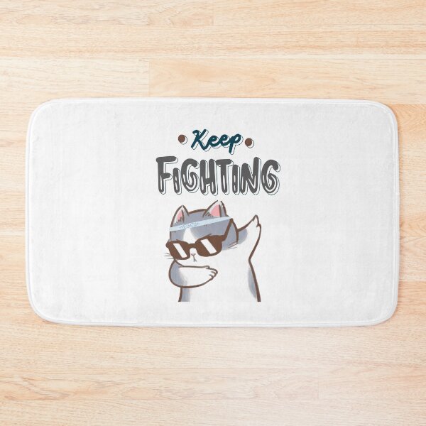 Item preview, Keep Fighting Motivational Cat Art designed and sold by Happyfreedom.