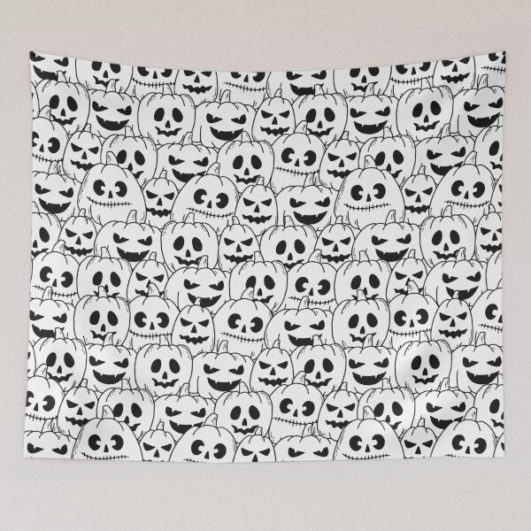 Item preview, Playful Skeletons and Ghosts Halloween Pattern - Fun Wall Tapestry Design designed and sold by FestivityFinds.