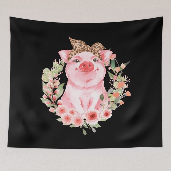 Item preview, Pig With Leopard Headband Flower 	 Cute Pig Lover 	 		 designed and sold by lvpflwagkj56.