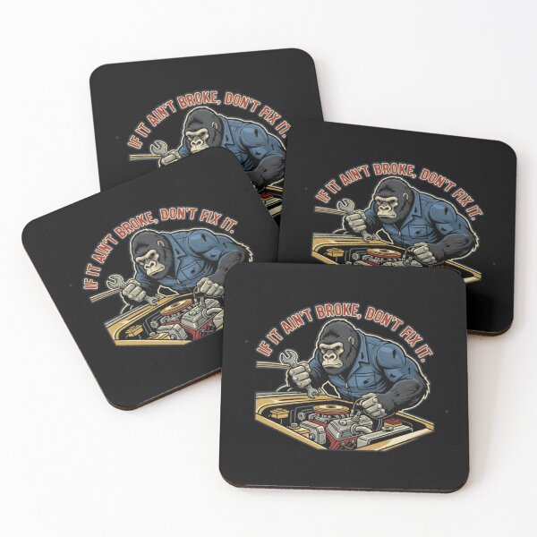 Item preview, If it ain't broke don't fix it | Vintage workshop gorilla mechanical design designed and sold by ALL ART .