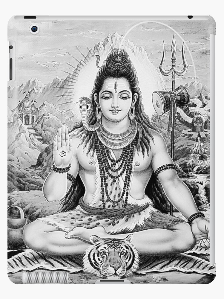 Lord Shiva Monochrome Sketch Ipad Caseskin By Ianearthcore