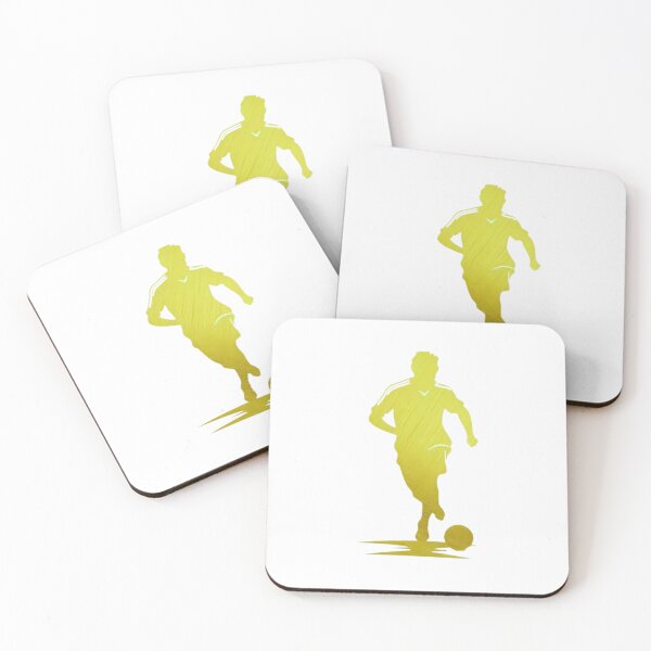 Item preview, Soccer player wearing Lemon Green and white strips jersey in a playground dribbling with football designed and sold by Aariq.