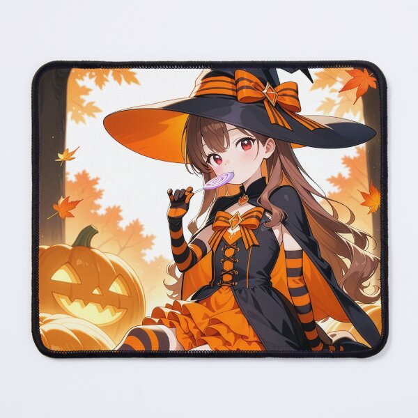 Item preview, Kawaii Anime Witch Girl: Halloween Pumpkin Aesthetic designed and sold by S-Viirgo.
