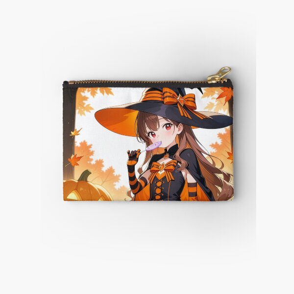 Item preview, Kawaii Anime Witch Girl: Halloween Pumpkin Aesthetic designed and sold by S-Viirgo.