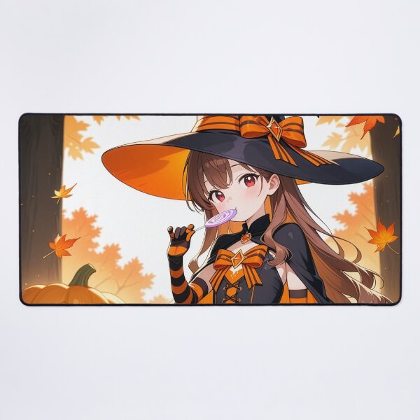 Item preview, Kawaii Anime Witch Girl: Halloween Pumpkin Aesthetic designed and sold by S-Viirgo.