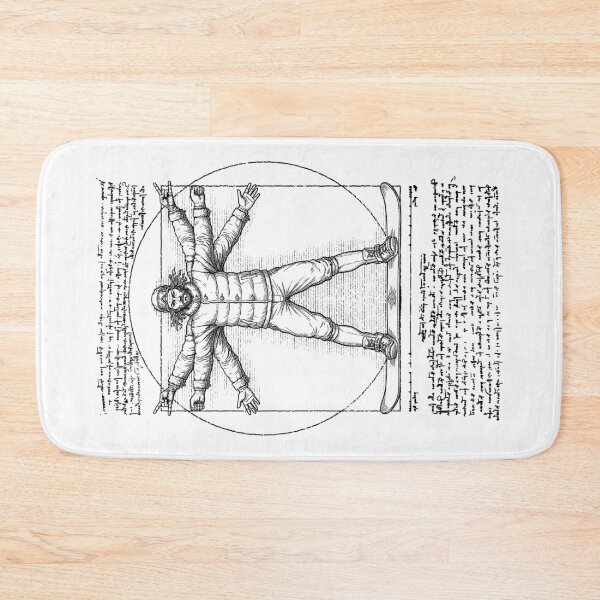 Item preview, Snowboarder Snowboarding Vitruvian Man Leonardo Da Vinci designed and sold by GrandeDuc.