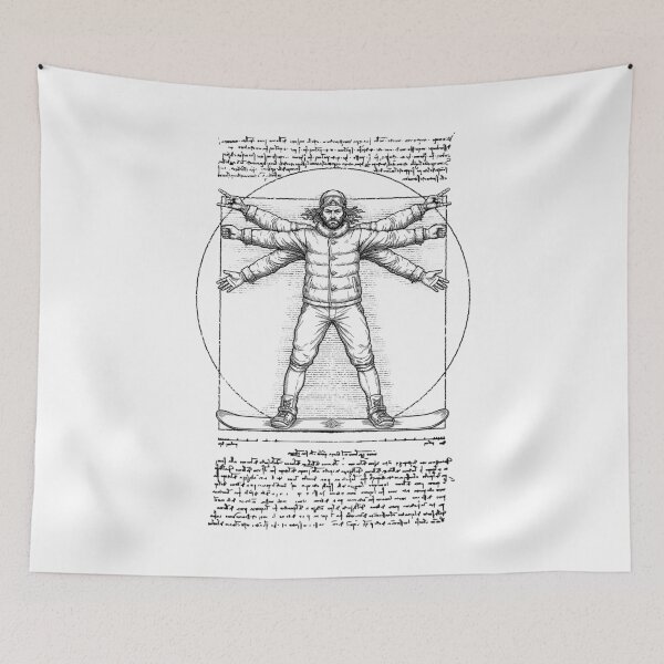 Item preview, Snowboarder Snowboarding Vitruvian Man Leonardo Da Vinci designed and sold by GrandeDuc.