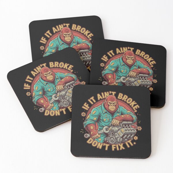 Item preview, If it ain't broke don't fix it | Vintage workshop gorilla mechanical design designed and sold by ALL ART .