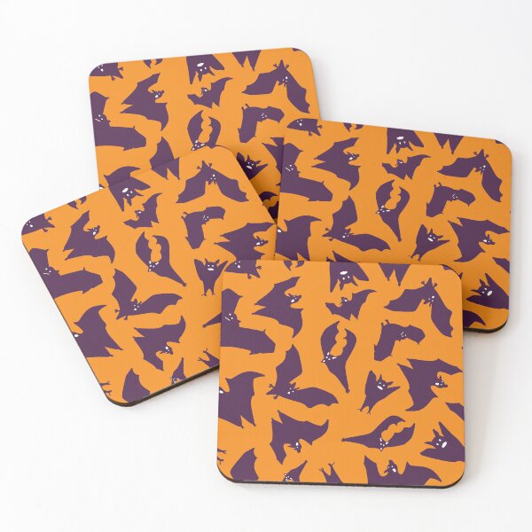 Item preview, Halloween Throw Blanket with Flying Purple Bats on Orange Background – Spooky Gothic Pattern designed and sold by FestivityFinds.