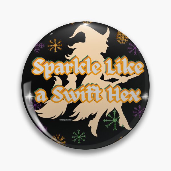 Item preview, Sparkle Like a Swift Hex – Witch Silhouette with Rune Snowflakes in Orang designed and sold by CarmaQuanTarot.