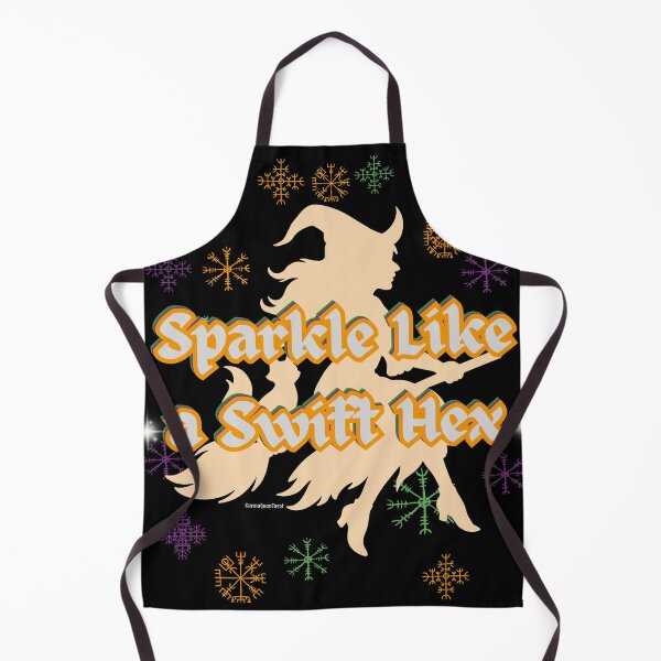 Item preview, Sparkle Like a Swift Hex – Witch Silhouette with Rune Snowflakes in Orang designed and sold by CarmaQuanTarot.
