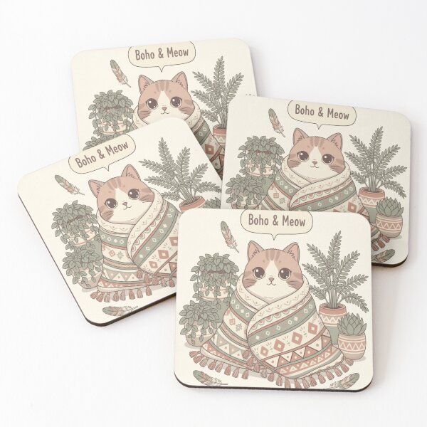 Item preview, Bohemian Blanket Cat Cozy Boho Kitty Textile Pattern Design designed and sold by Neko-Doodle-co.