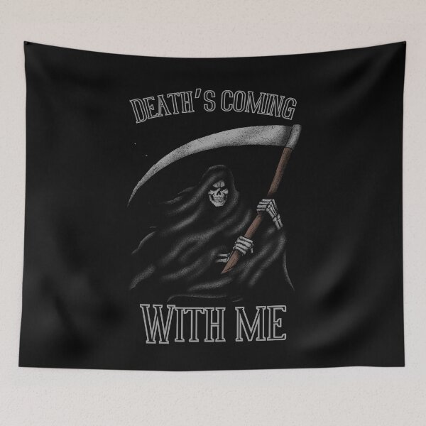 Item preview, Death's coming with me Spooky Halloween T-Shirt designed and sold by OldSkullDesigns.