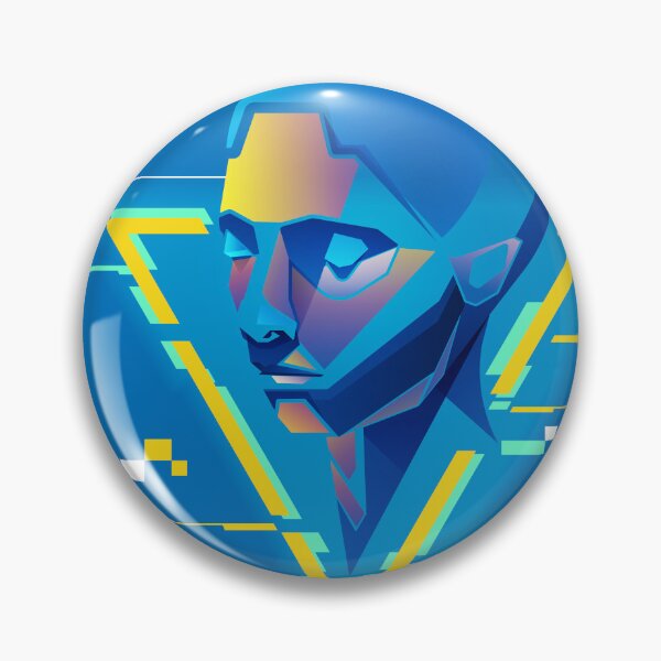 Item preview, graphic of AI, artificial intelligence head presented in cyberpunk vivid colour  designed and sold by NiamLab.