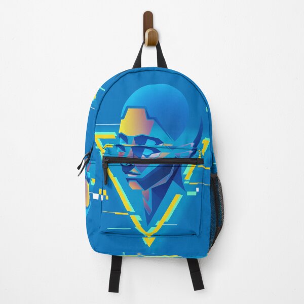 Item preview, graphic of AI, artificial intelligence head presented in cyberpunk vivid colour  designed and sold by NiamLab.