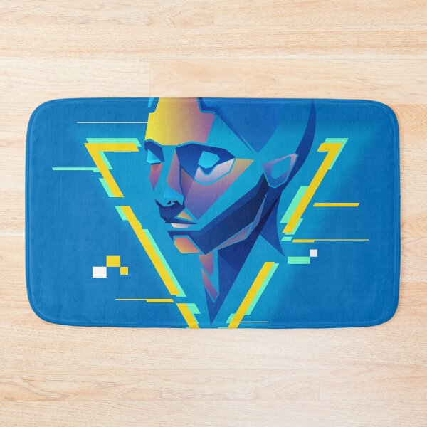 Item preview, graphic of AI, artificial intelligence head presented in cyberpunk vivid colour  designed and sold by NiamLab.