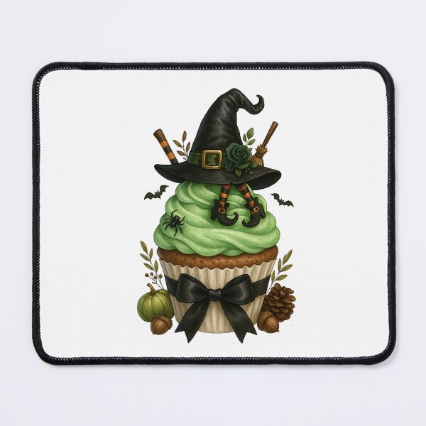 Item preview, Witch Hat Halloween Cupcake with Green Frosting – Spooky Cute Dessert Aesthetic designed and sold by Sixtinebzh.