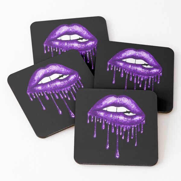 Item preview, Purple Dripping Biting Lips Faux Lipstick Effect 80s 	 		 designed and sold by mvzonxxqta4.