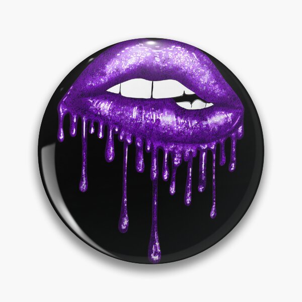 Item preview, Purple Dripping Biting Lips Faux Lipstick Effect 80s 	 		 designed and sold by mvzonxxqta4.