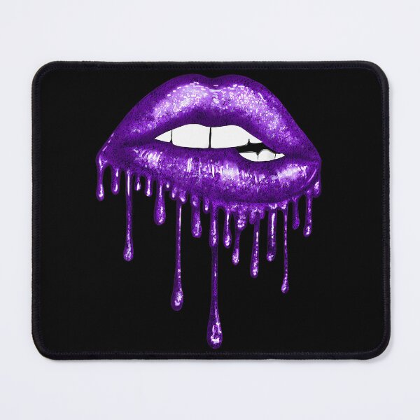 Item preview, Purple Dripping Biting Lips Faux Lipstick Effect 80s designed and sold by mvzonxxqta4.