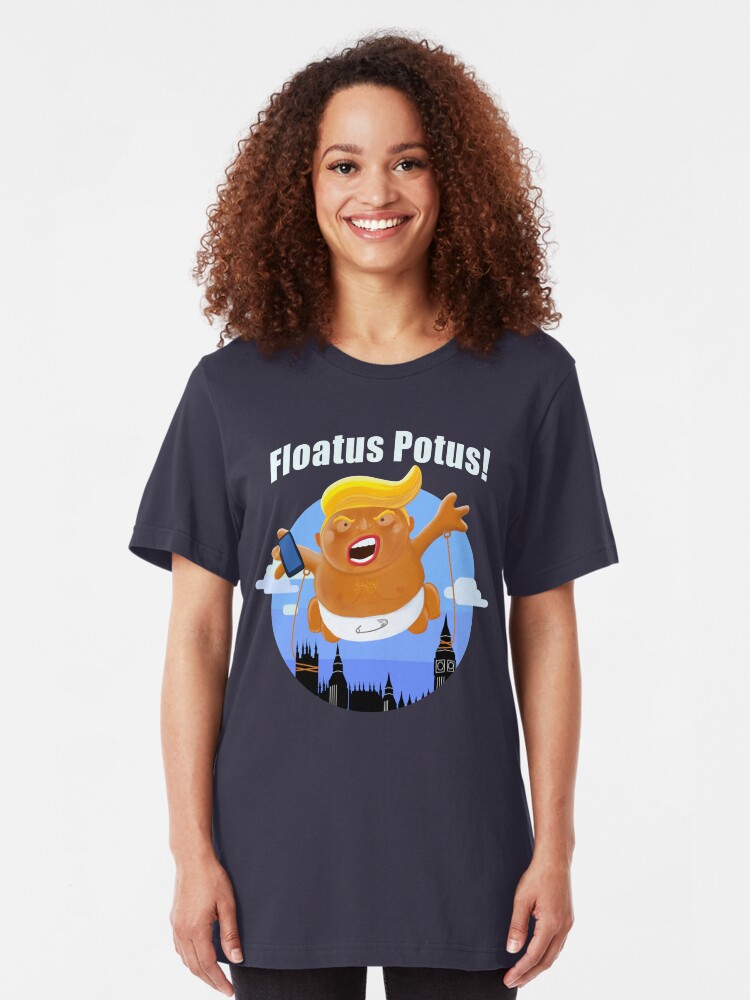 Alternate view of Trump Inflatable Baby Blimp Potus England Visit 2019 Slim Fit T-Shirt