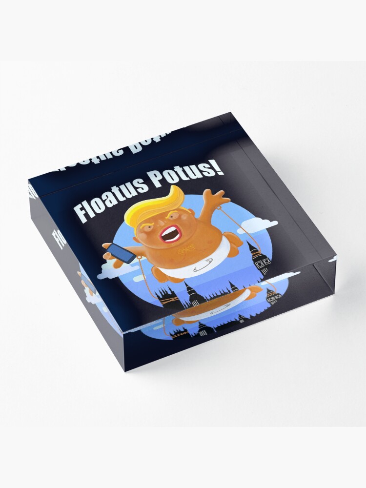 Alternate view of Trump Inflatable Baby Blimp Potus England Visit 2019 Acrylic Block