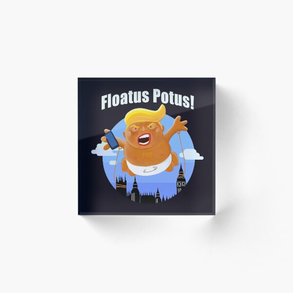 Trump Inflatable Baby Blimp Potus England Visit 2019 Acrylic Block