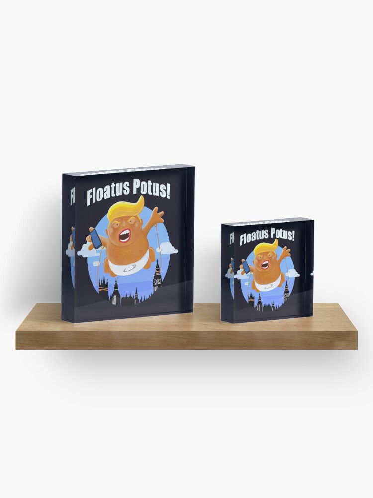 Alternate view of Trump Inflatable Baby Blimp Potus England Visit 2019 Acrylic Block