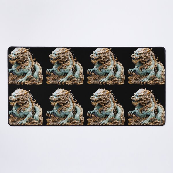 Item preview, Temple Guardian: Fierce Fu Dog in Jade and Gold designed and sold by Dominik1994.