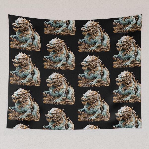 Item preview, Temple Guardian: Fierce Fu Dog in Jade and Gold designed and sold by Dominik1994.