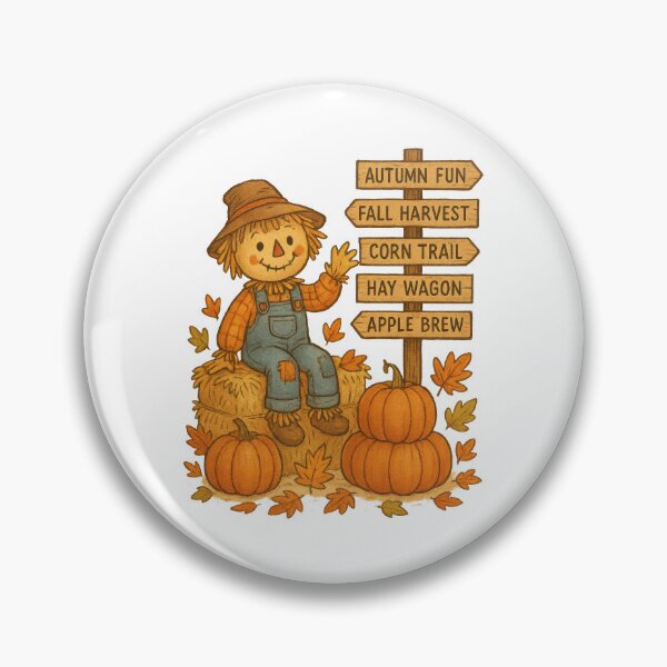 Item preview, Autumn Fun Scarecrow | Cozy Fall Harvest Pumpkin Patch Design designed and sold by inkoutninja.