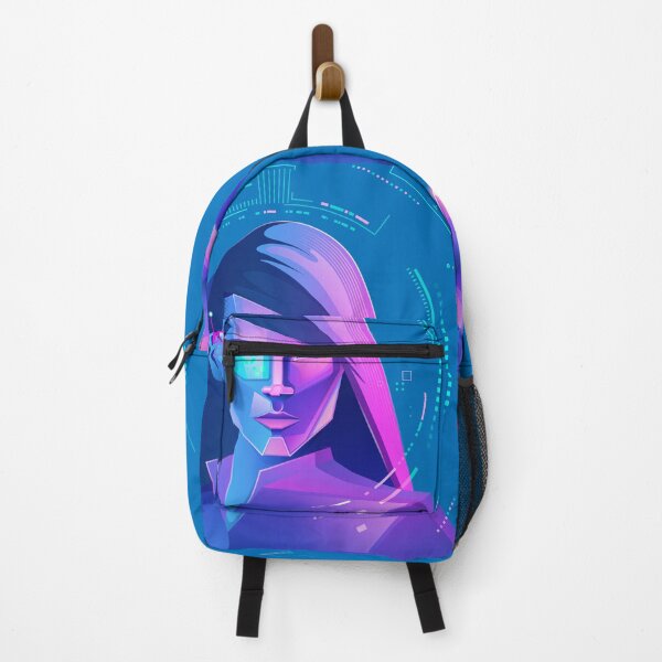 Item preview, concept of VR; virtual reality technology or augmented reality gaming, graphic of futuristic girl with vr glasses using interface designed and sold by NiamLab.