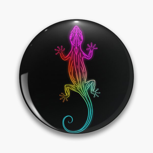 Item preview, Neon Tribal Lizard – Vibrant Abstract Glow on Black Background designed and sold by PixelVibe782.
