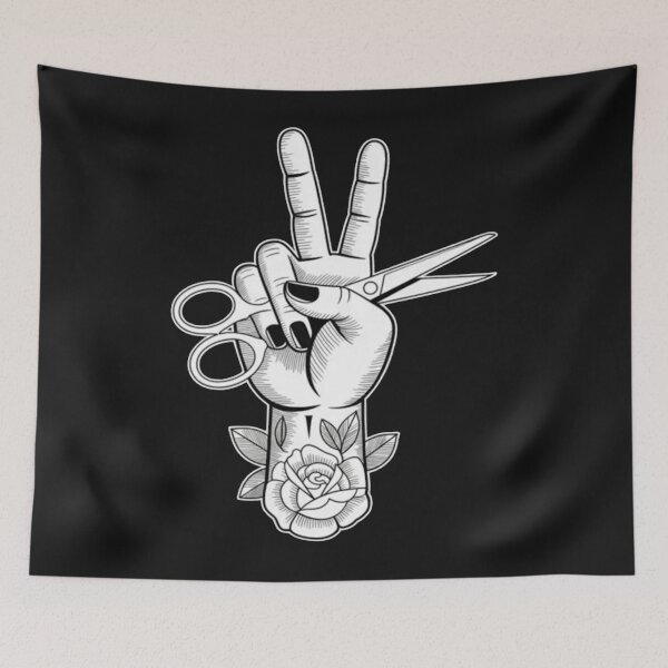 Item preview, Friseur Hairdresser Scissors Comb Tattoo designed and sold by Vastingan.