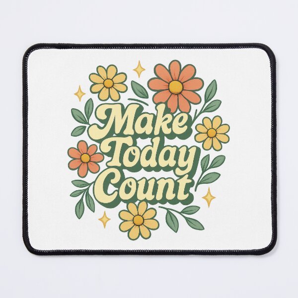 Item preview, Make Today Count | Retro Floral Motivational Quote Design designed and sold by inkoutninja.