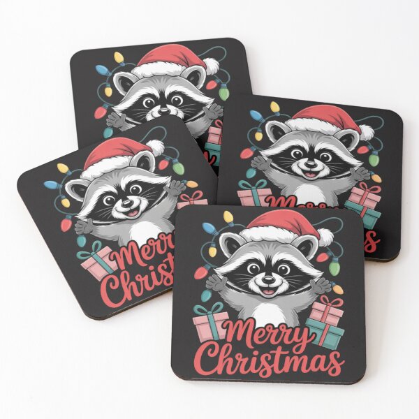 Item preview, Funny Raccoon Santa Hat Animals Lovers Ugly Christmas Pajama designed and sold by Ikwalima.
