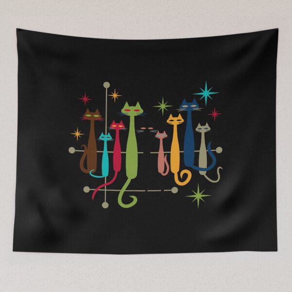 Item preview, Vintage Retro Mid-Century Modern Look Cats 50s 60s Style 		 designed and sold by rcbshgfuc79.
