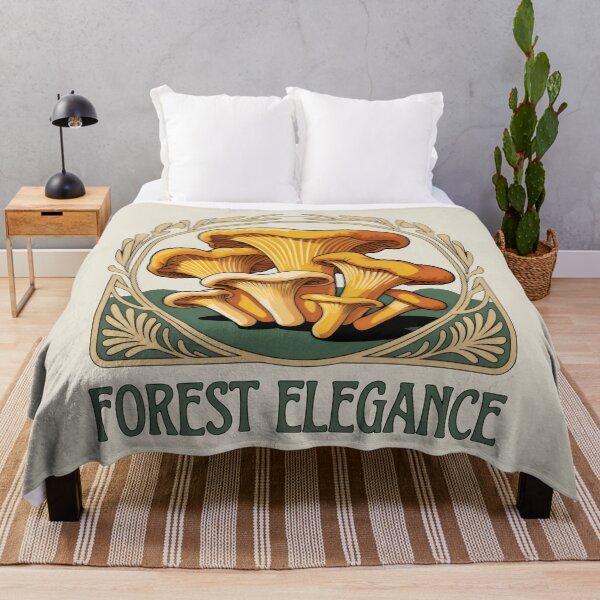 Item preview, Orange and Gold Mushrooms with Forest Border designed and sold by SplashTastic.