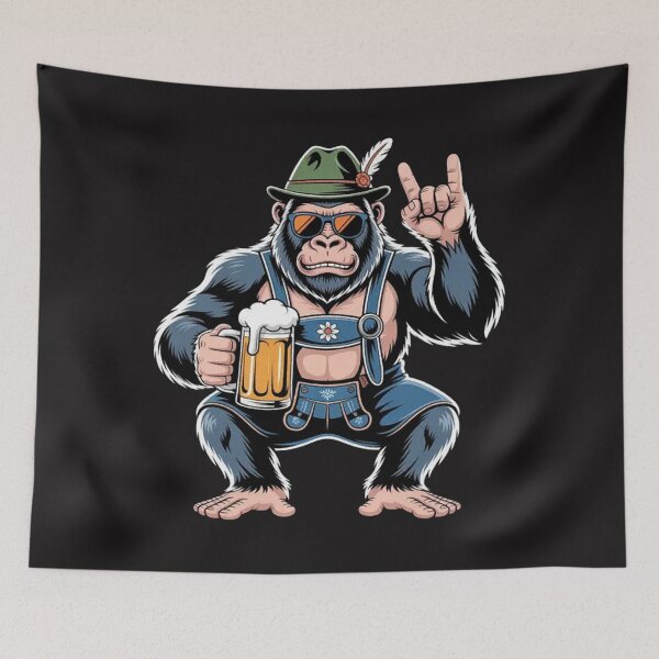 Item preview, German Bigfoot Sasquatch Beer Lederhose Funny Oktoberfest designed and sold by Ikwalima.