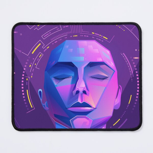 Item preview, concept of machine learning of deep learning, graphic of AI; artificial intelligence head presented in cyberpunk and futuristic element style designed and sold by NiamLab.