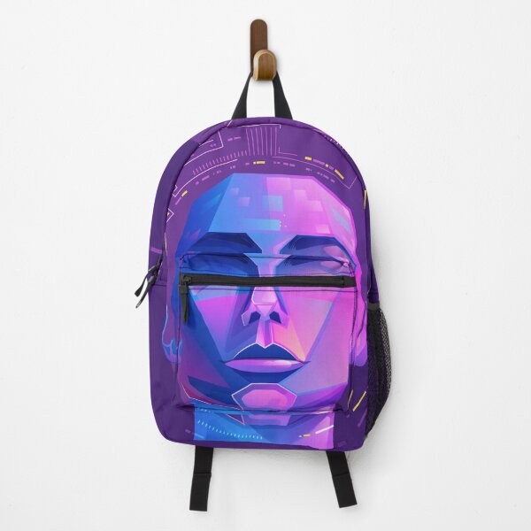 Item preview, concept of machine learning of deep learning, graphic of AI; artificial intelligence head presented in cyberpunk and futuristic element style  designed and sold by NiamLab.