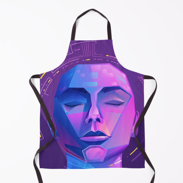 Item preview, concept of machine learning of deep learning, graphic of AI; artificial intelligence head presented in cyberpunk and futuristic element style  designed and sold by NiamLab.